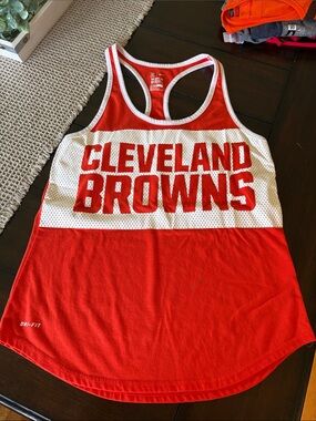 Cleveland Browns Red & White Mesh look Racerback Tank
